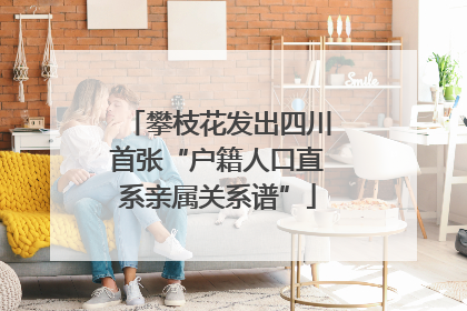攀枝花发出四川首张“户籍人口直系亲属关系谱”