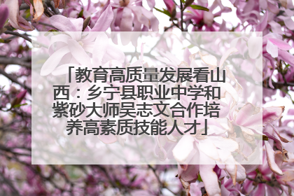 教育高质量发展看山西：乡宁县职业中学和紫砂大师吴志文合作培养高素质技能人才