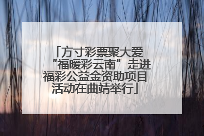 方寸彩票聚大爱 “福暖彩云南”走进福彩公益金资助项目活动在曲靖举行