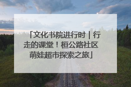 文化书院进行时｜行走的课堂！桓公路社区萌娃超市探索之旅