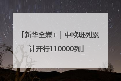 新华全媒+｜中欧班列累计开行110000列