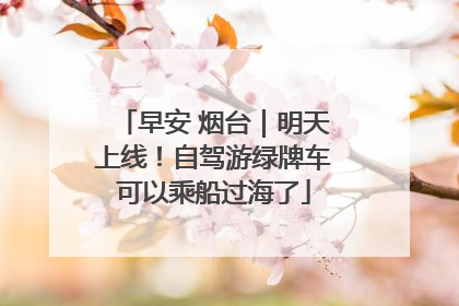早安 烟台｜明天上线！自驾游绿牌车可以乘船过海了