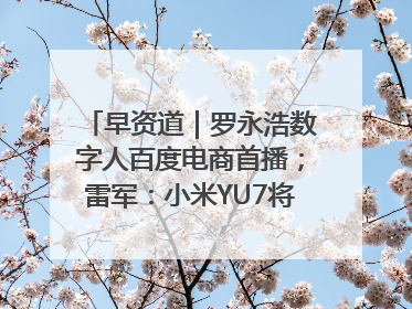 早资道｜罗永浩数字人百度电商首播；雷军：小米YU7将于6月底发布
