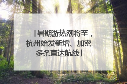 暑期游热潮将至，杭州始发新增、加密多条直达航线