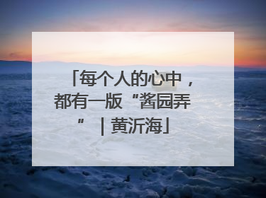 每个人的心中，都有一版“酱园弄”｜黄沂海