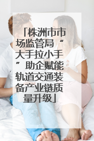 株洲市市场监管局“大手拉小手”助企赋能轨道交通装备产业链质量升级