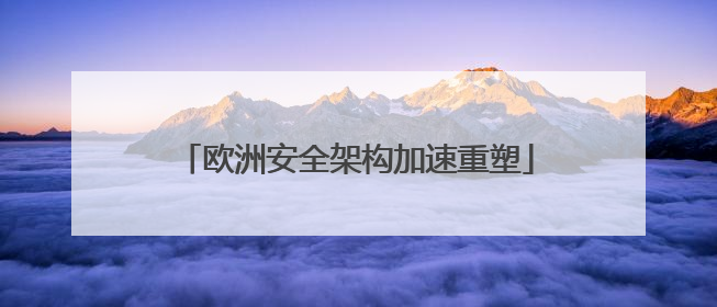 欧洲安全架构加速重塑
