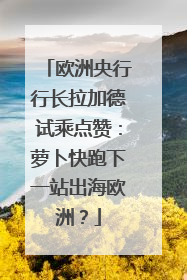 欧洲央行行长拉加德试乘点赞：萝卜快跑下一站出海欧洲？