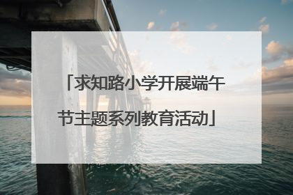 求知路小学开展端午节主题系列教育活动