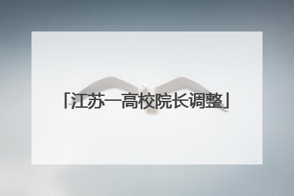 江苏一高校院长调整