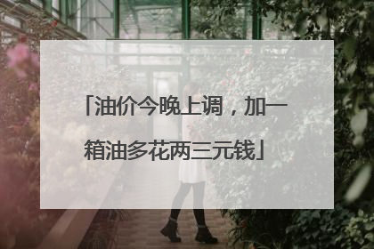 油价今晚上调，加一箱油多花两三元钱