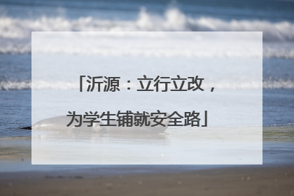 沂源：立行立改，为学生铺就安全路