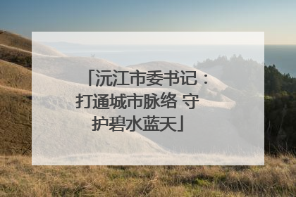 沅江市委书记：打通城市脉络 守护碧水蓝天