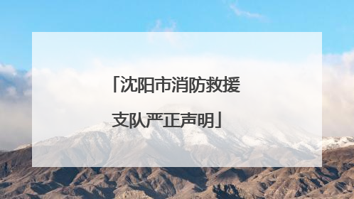 沈阳市消防救援支队严正声明