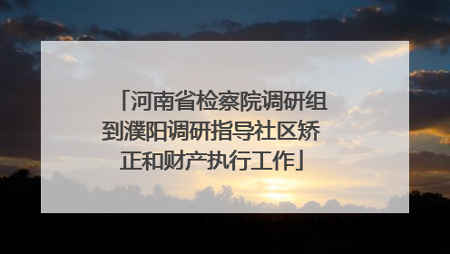 河南省检察院调研组到濮阳调研指导社区矫正和财产执行工作