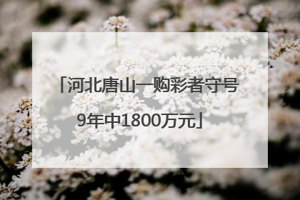 河北唐山一购彩者守号9年中1800万元