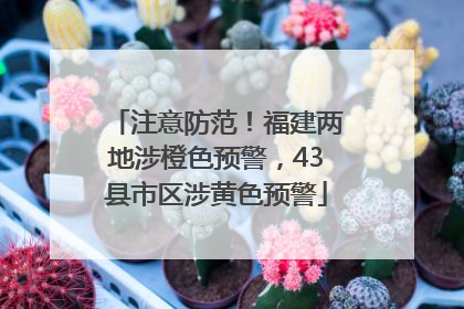 注意防范！福建两地涉橙色预警，43县市区涉黄色预警