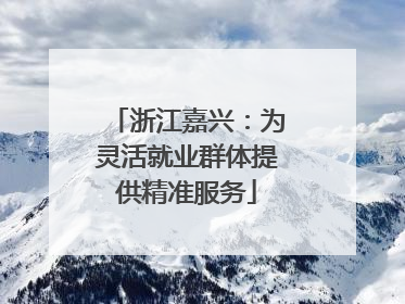 浙江嘉兴：为灵活就业群体提供精准服务