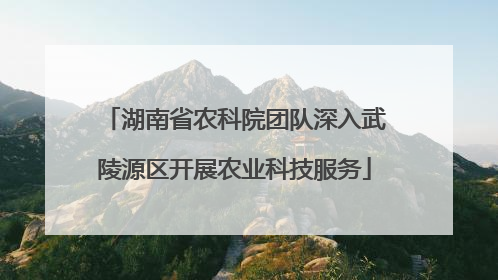 湖南省农科院团队深入武陵源区开展农业科技服务