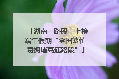湖南一路段，上榜端午假期“全国繁忙易拥堵高速路段”