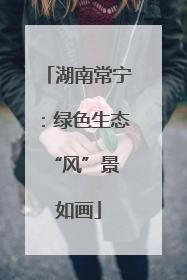 湖南常宁：绿色生态 “风”景如画