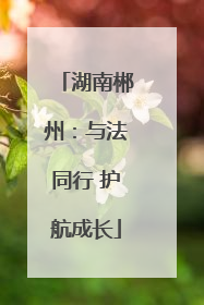 湖南郴州：与法同行 护航成长