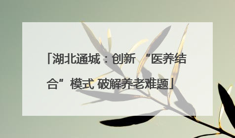 湖北通城：创新 “医养结合”模式 破解养老难题