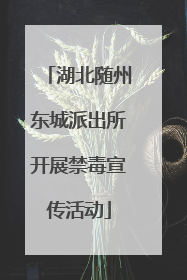 湖北随州东城派出所开展禁毒宣传活动
