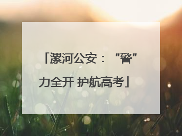 漯河公安：“警”力全开 护航高考
