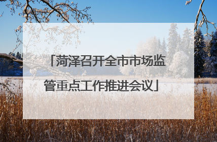 菏泽召开全市市场监管重点工作推进会议