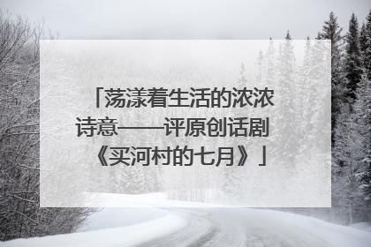 荡漾着生活的浓浓诗意——评原创话剧《买河村的七月》