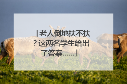 老人倒地扶不扶?这两名学生给出了答案……