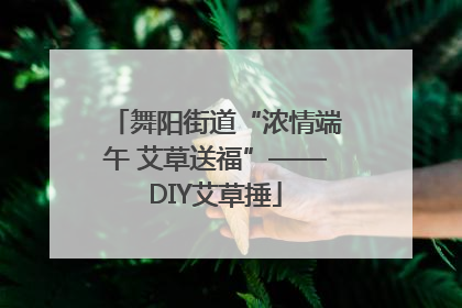 舞阳街道“浓情端午 艾草送福”——DIY艾草捶