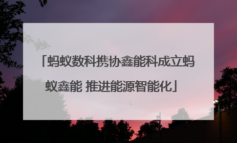 蚂蚁数科携协鑫能科成立蚂蚁鑫能 推进能源智能化