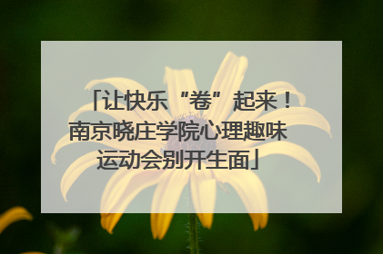 让快乐“卷”起来！南京晓庄学院心理趣味运动会别开生面