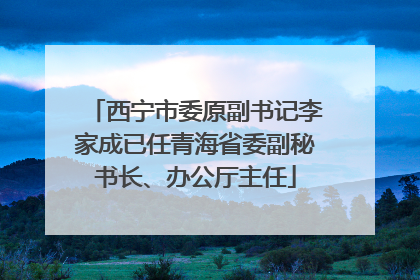 西宁市委原副书记李家成已任青海省委副秘书长、办公厅主任