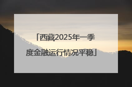 西藏2025年一季度金融运行情况平稳