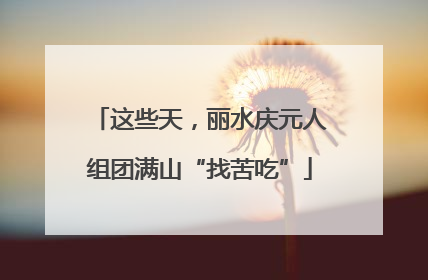 这些天，丽水庆元人组团满山“找苦吃”