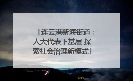 连云港新海街道：人大代表下基层 探索社会治理新模式