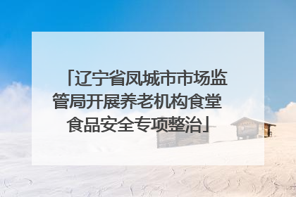 辽宁省凤城市市场监管局开展养老机构食堂食品安全专项整治