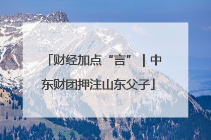 财经加点“言”｜中东财团押注山东父子