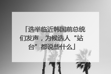 选举临近韩国前总统们发声，为候选人“站台”都说些什么