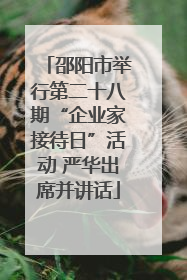邵阳市举行第二十八期“企业家接待日”活动 严华出席并讲话