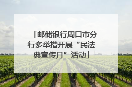 邮储银行周口市分行多举措开展“民法典宣传月”活动