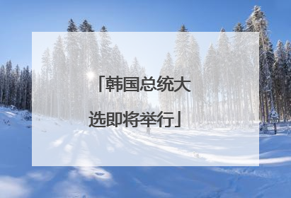 韩国总统大选即将举行