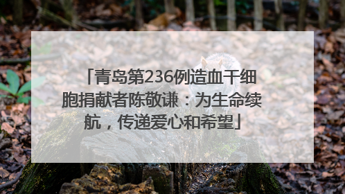 青岛第236例造血干细胞捐献者陈敬谦：为生命续航，传递爱心和希望
