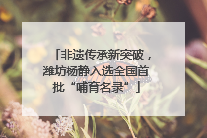 非遗传承新突破，潍坊杨静入选全国首批“哺育名录”