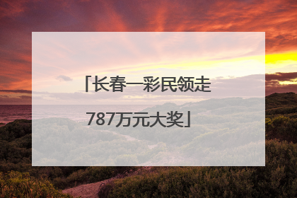 长春一彩民领走787万元大奖