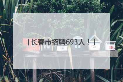 长春市招聘693人！