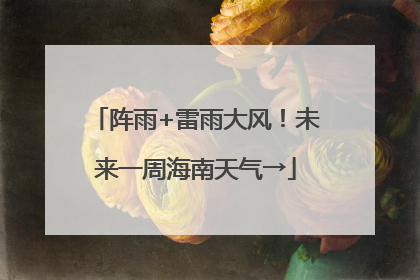 阵雨+雷雨大风！未来一周海南天气→